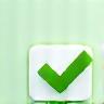 Stylized checkmark icon representing peace of mind or certainty